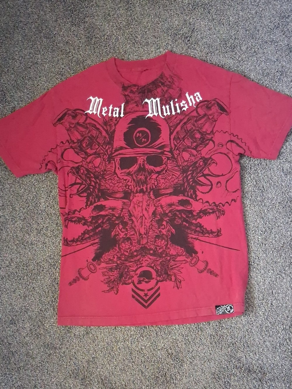 Vintage Y2K Metal Mulisha Red Graphic T-shirt Mens XL